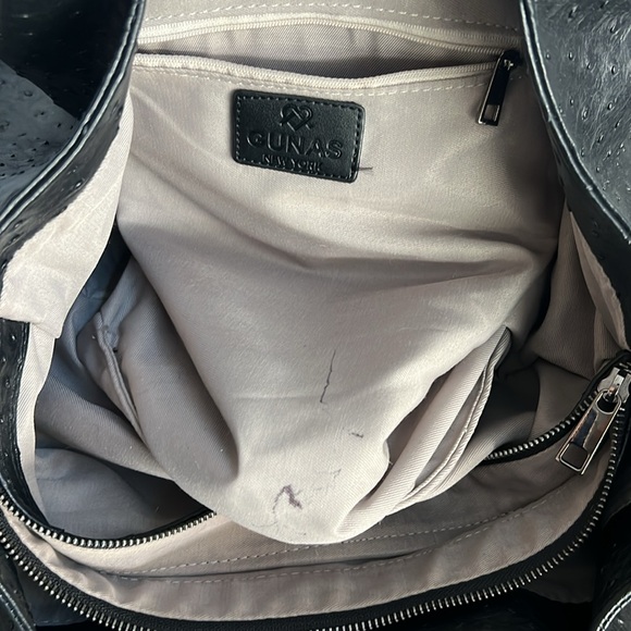 Gunas New York -Naomi - Black Vegan Leather Tote Bag Retails $175 - Picture 8 of 12
